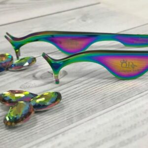 Rainbow, German Stainless Steel, Eyelash Applicator Tweezer. - Image 2