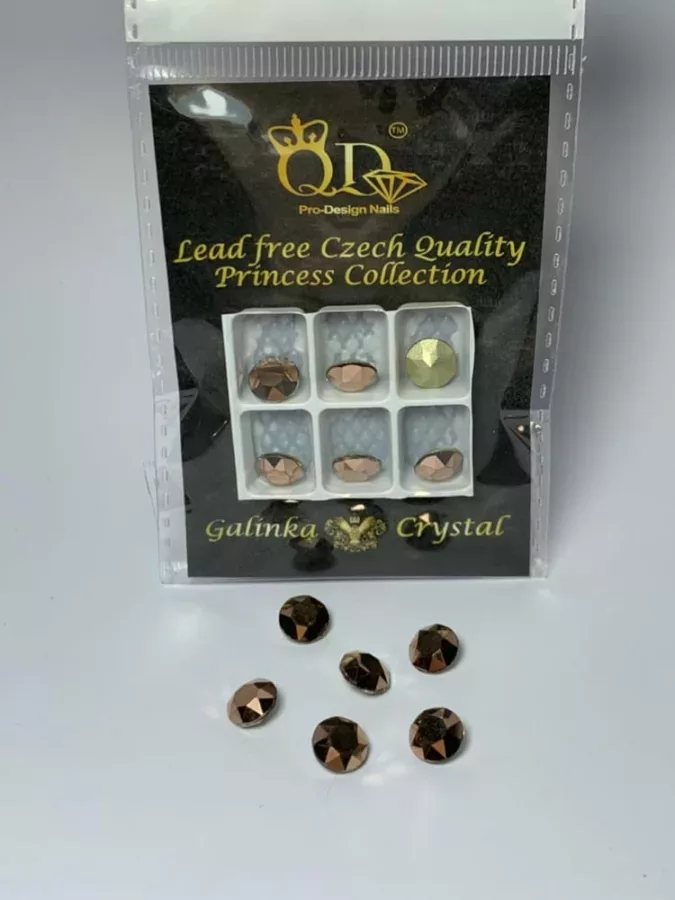 006 8mm Galinka Crystal 6pc Round Rose Gold