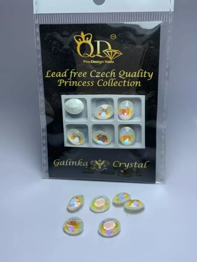 013 8x10mm Galinka Crystal 6pc Oval moonlight