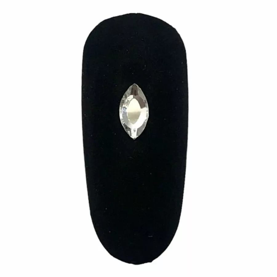#3 Russian Zirconia Flatback Crystal 10pcs - 6 x 3mm Clear Oval Shape