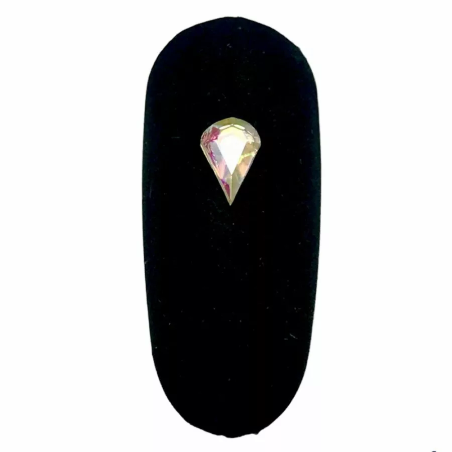 #1 Russian Zirconia Flatback Crystal 10pcs - 6 x 3mm AB Teardrop Shape - Image 2