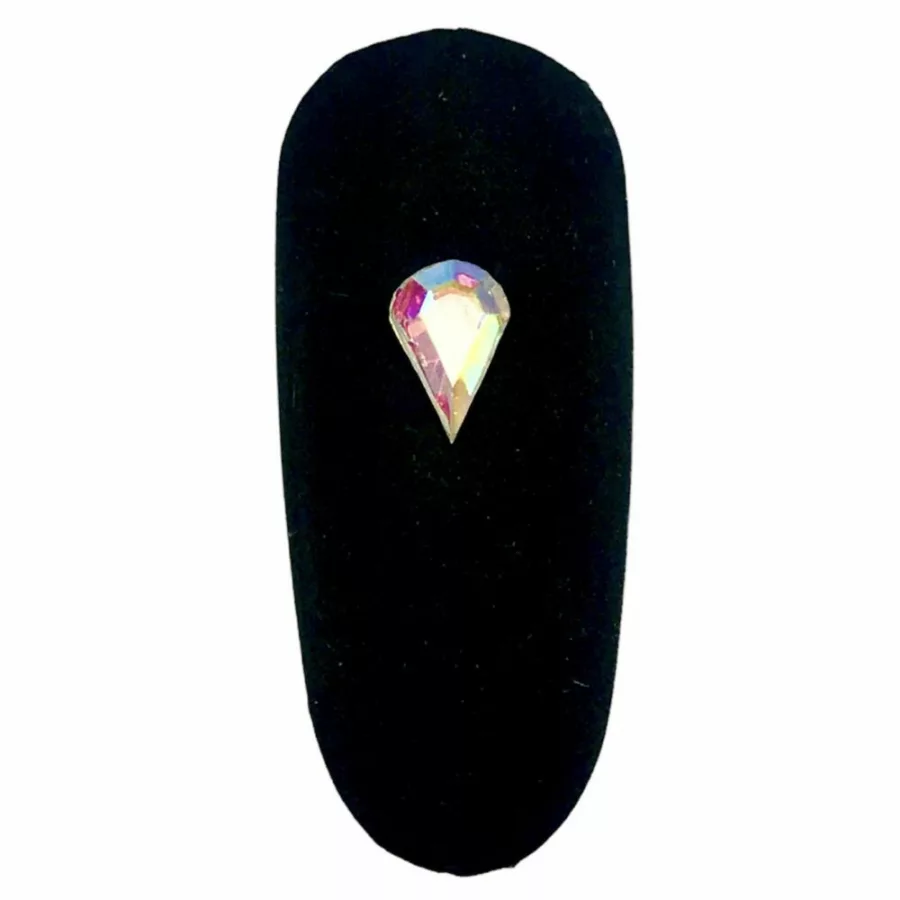 #1 Russian Zirconia Flatback Crystal 10pcs - 6 x 3mm AB Teardrop Shape