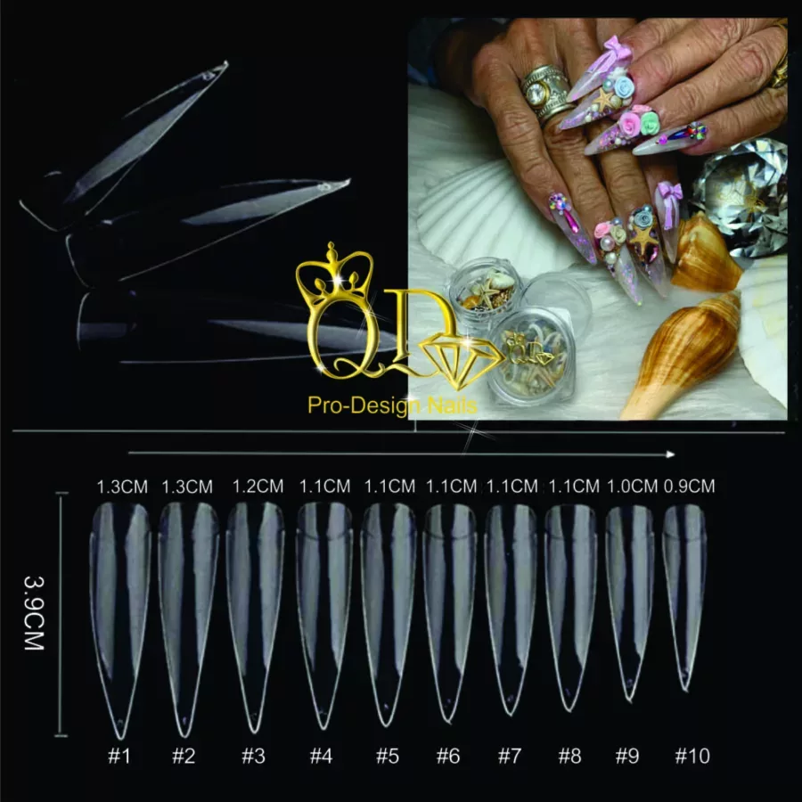 Clear Long_Stilettos 100_piece tips