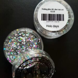 Probling glitter #42-holo-days-silver-holo-medium flakes