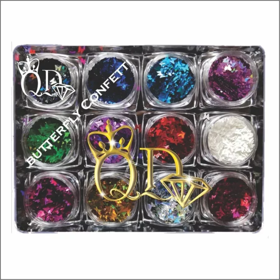 Butterfly holo confetti set/12
