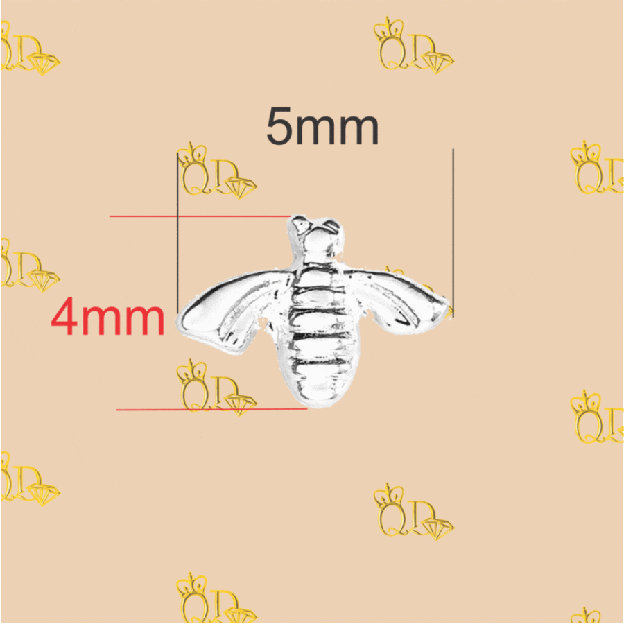 Small silver bee charms