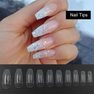 Clear half/full cover Coffin 100/piece tips
