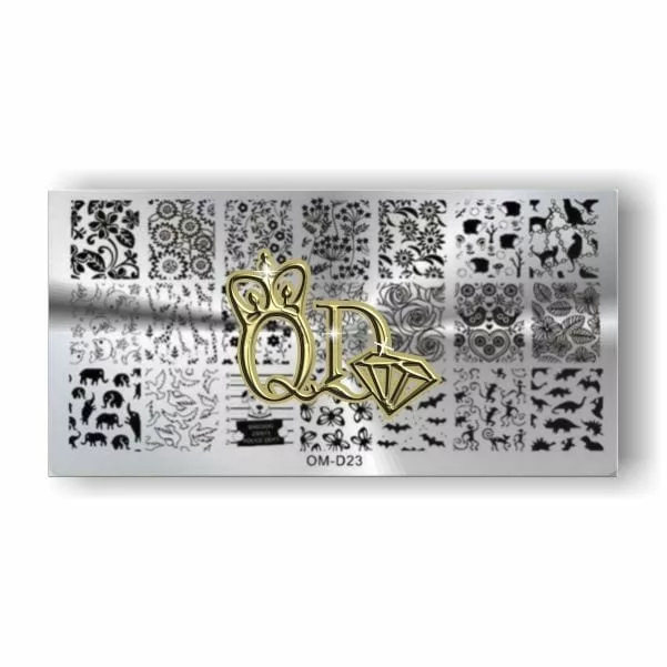 Stamping Plate OMD9 - More Animals & Flowers