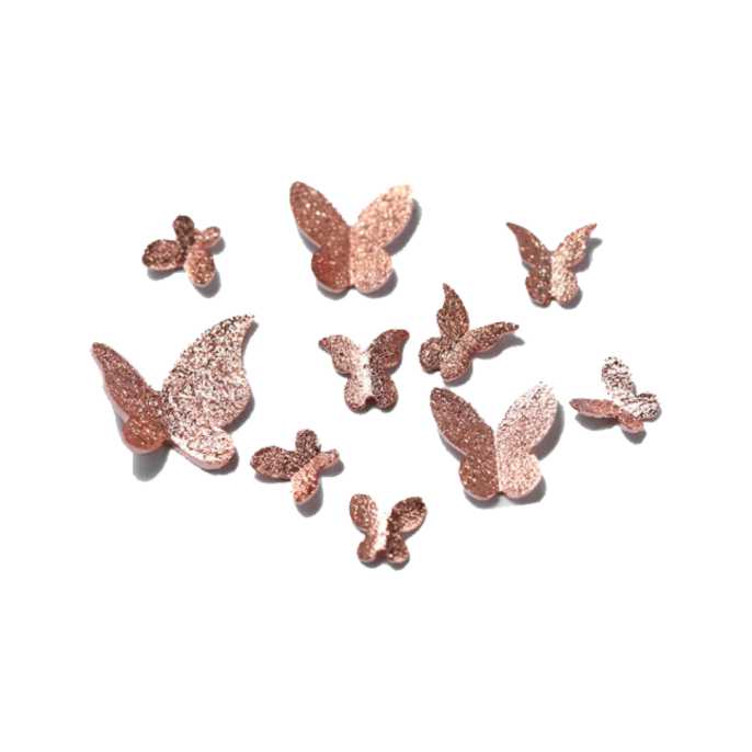 Metallic Butterfly Charms Rose Gold