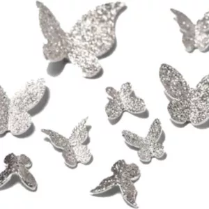 Metallic Butterfly Charms Silver