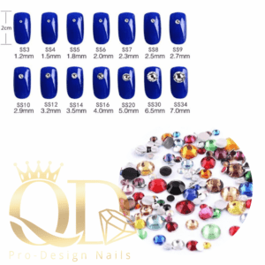 Crystal Rhinestones Silver Flatback 1440pcs - Mixed Colours and Sizes