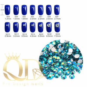 Rainbow Crystal Rhinestones Silver Flatback 1000pcs - AB Peacock