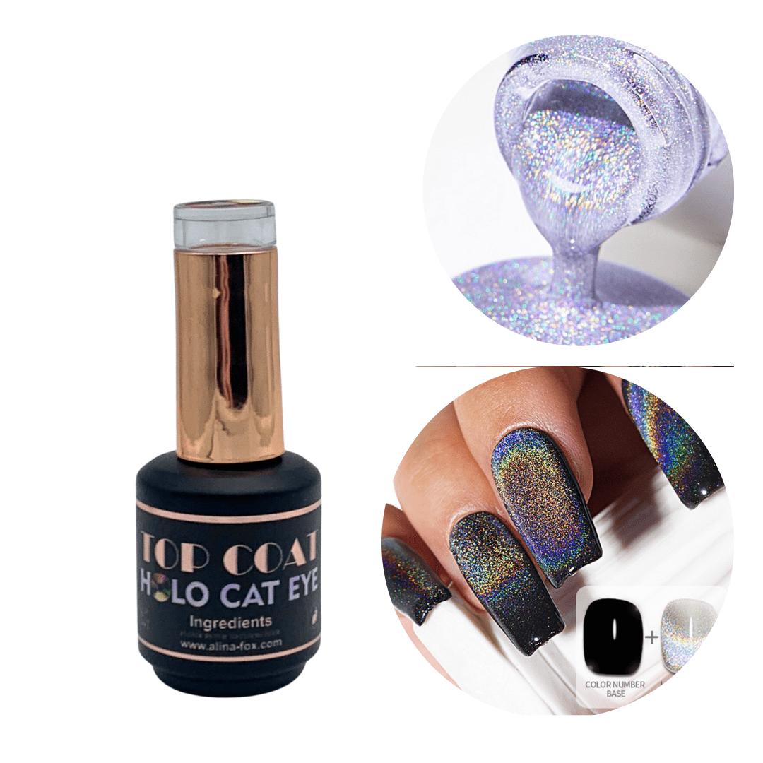 FoxProfi HOLO Cat Eye Top Coat 15ml