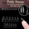 Pretty Women Clear Short Almond Full Cover Tips