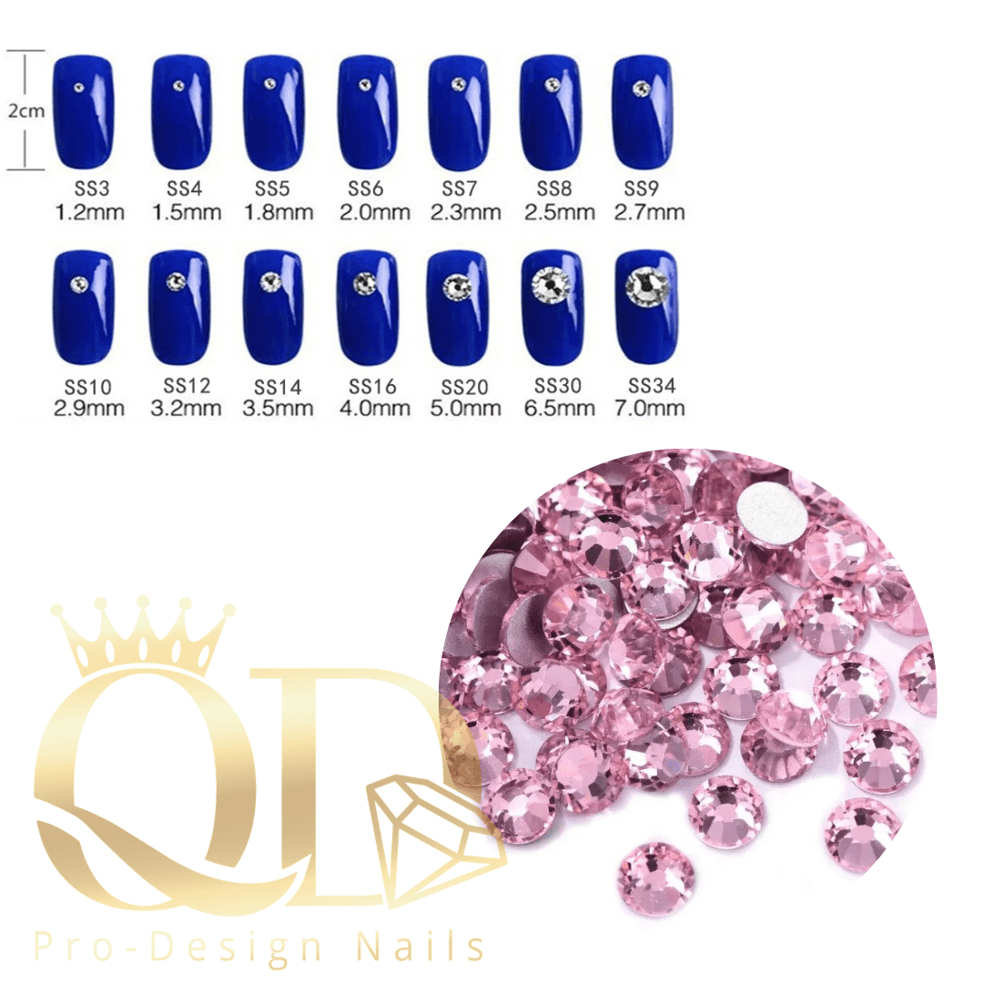 Crystal Rhinestones Silver Flatback 1440pcs - Light Rose