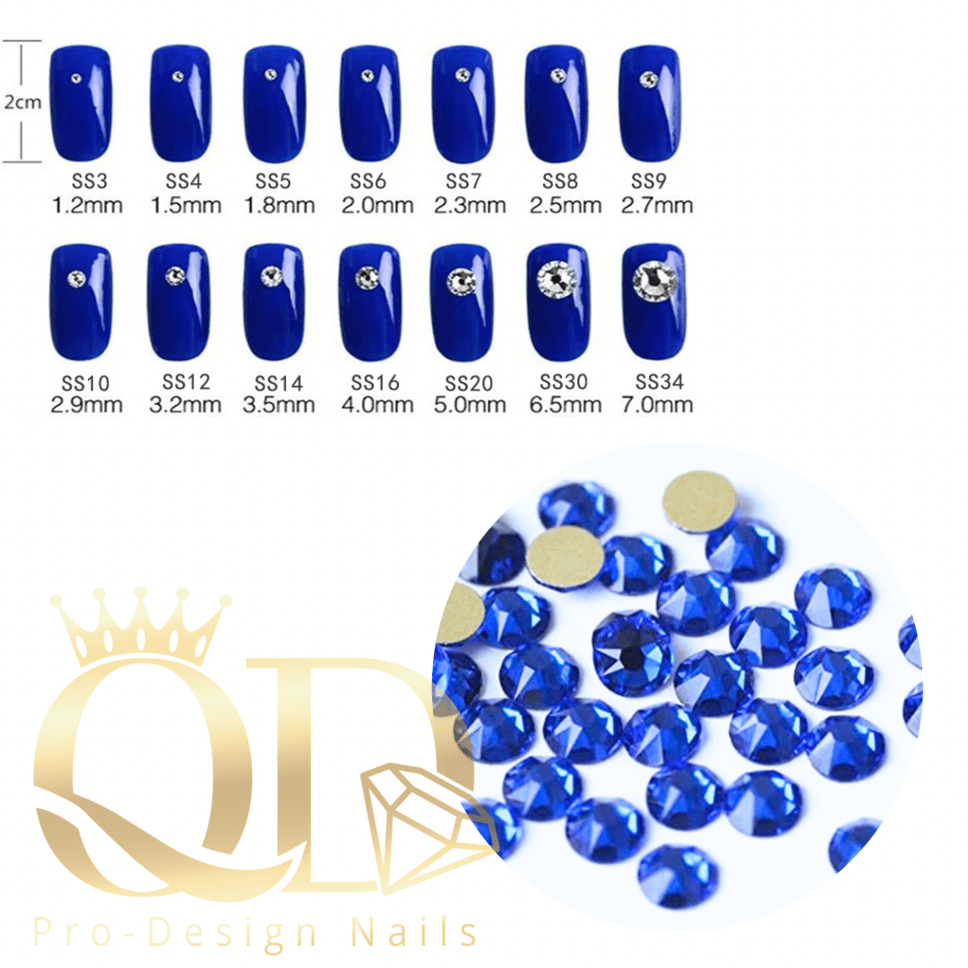 Crystal Rhinestones Silver Flatback 1440pcs - Blue Zircon