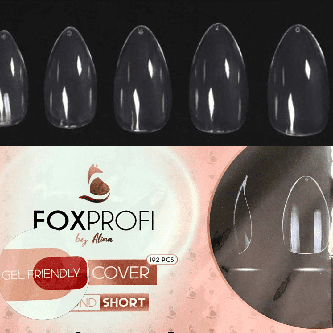 Clear Short Almond Full Cover Soft Gel Tips 192pcs