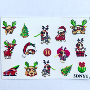 3D water decals- Christmas puppy 3DNY1