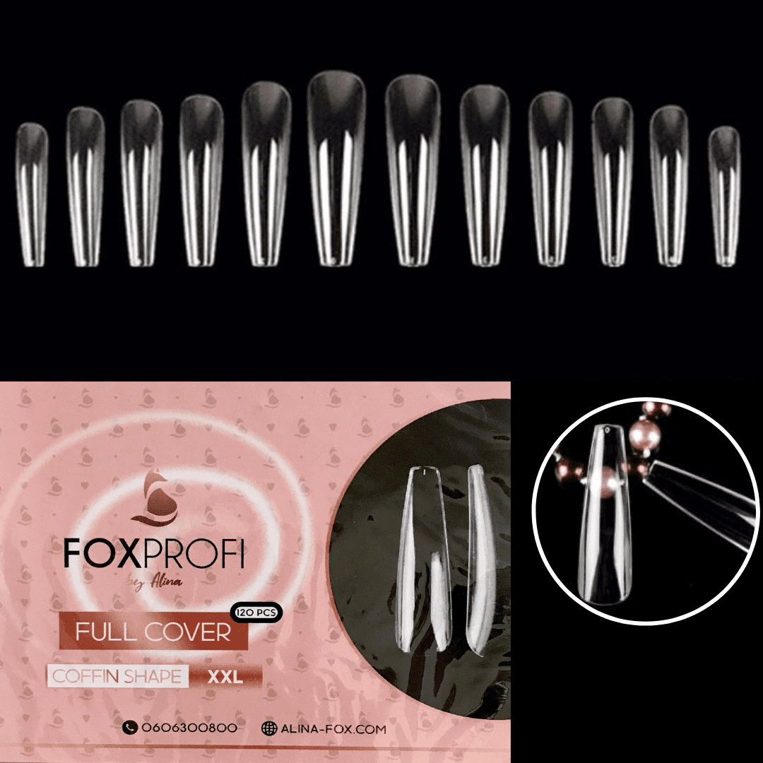 Clear XXL Coffin Full Cover Soft Gel Tips 120pcs