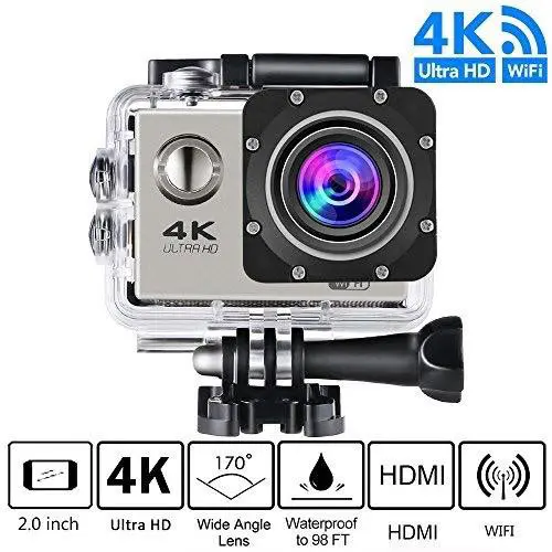 Water resistant 4k sports camera
