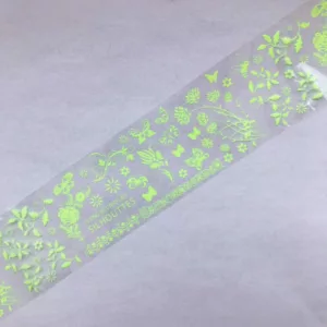 Transfer foil-neon green butterflies fbb101