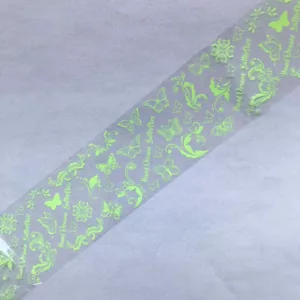Transfer foil-neon green butterflies fbb106