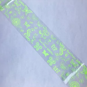 Transfer foil-neon green butterflies fbb107