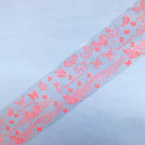 Transfer foil-neon orange butterflies fbb108