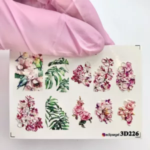 3D water decals/sliders for nail art (Flowers 3D226)