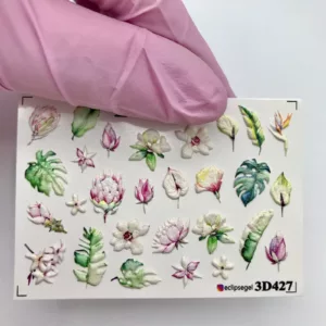3D water decals/sliders for nail art (Flowers 3D427)