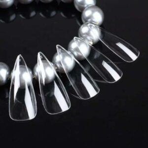 Clear Long Almond Full Cover Soft Gel Tips 480pcs - Refill Pack