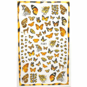 Butterfly leopard nail stickers F681