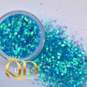 Probling Glitter #17 - Raindrop - Light Blue Rainbow Mixed Sizes Flakes