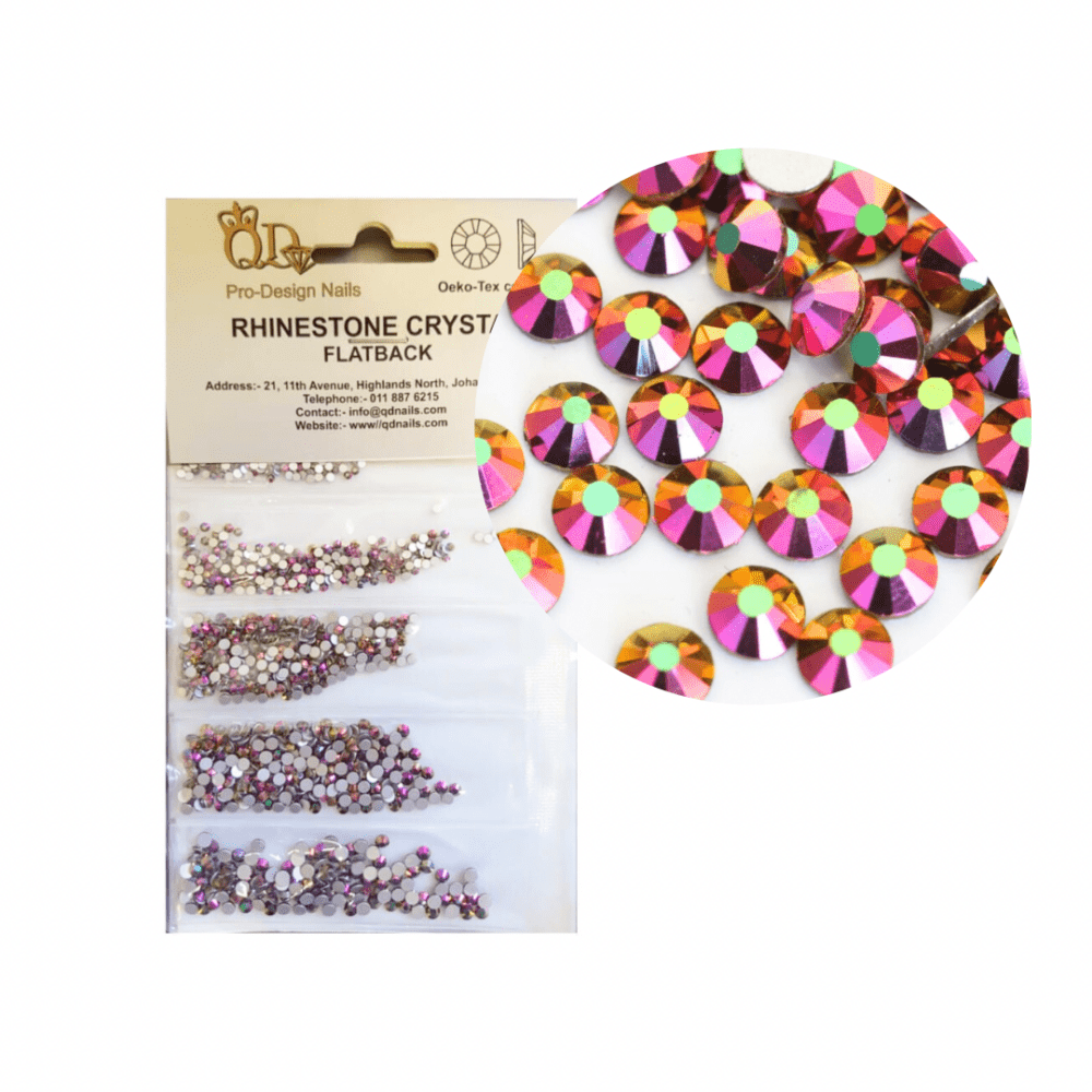 AB Rose Gold Mixed Rhinestones Pack 1700pcs