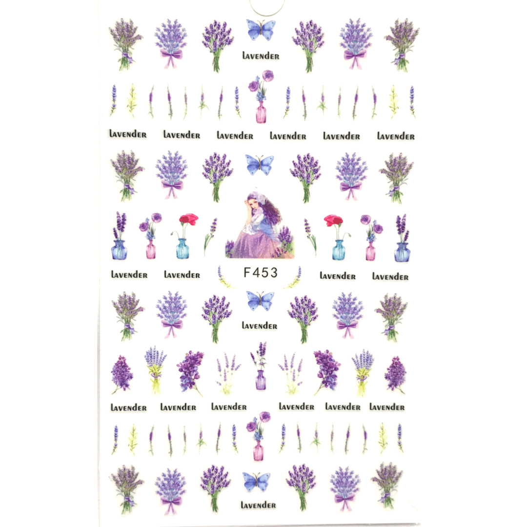 Lavender nail stickers F453