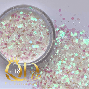Probling Glitter #18 - Love Diamond - White Rainbow Mixed Sizes Flakes