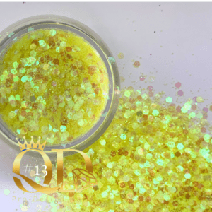 Probling Glitter #13 - Golden Sunshine - Yellow Rainbow Mixed Sizes Flakes