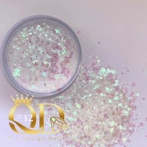 Probling Glitter #12 - Shooting Star - White Rainbow Stars Mixed Sizes Flakes