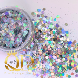 Probling Glitter #6 - Angel - Silver Holographic Mixed Sizes Flakes