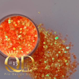 Probling Glitter #15 - Hawiian Sunset - Orange Rainbow Mixed Sizes Flakes