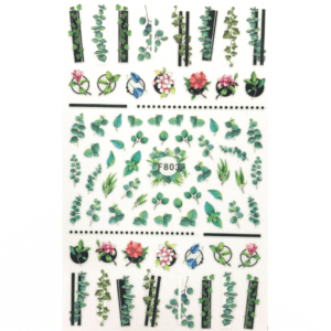 Leaves & flowers nail stickers F803
