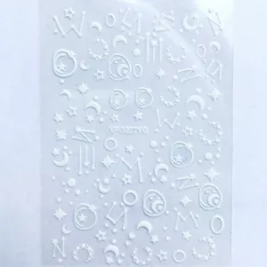 White stars nail stickers XF-3227YG