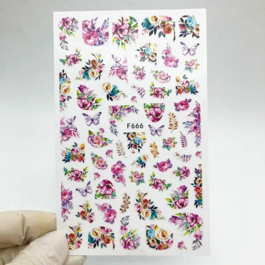 Nail stickers Flowers F666