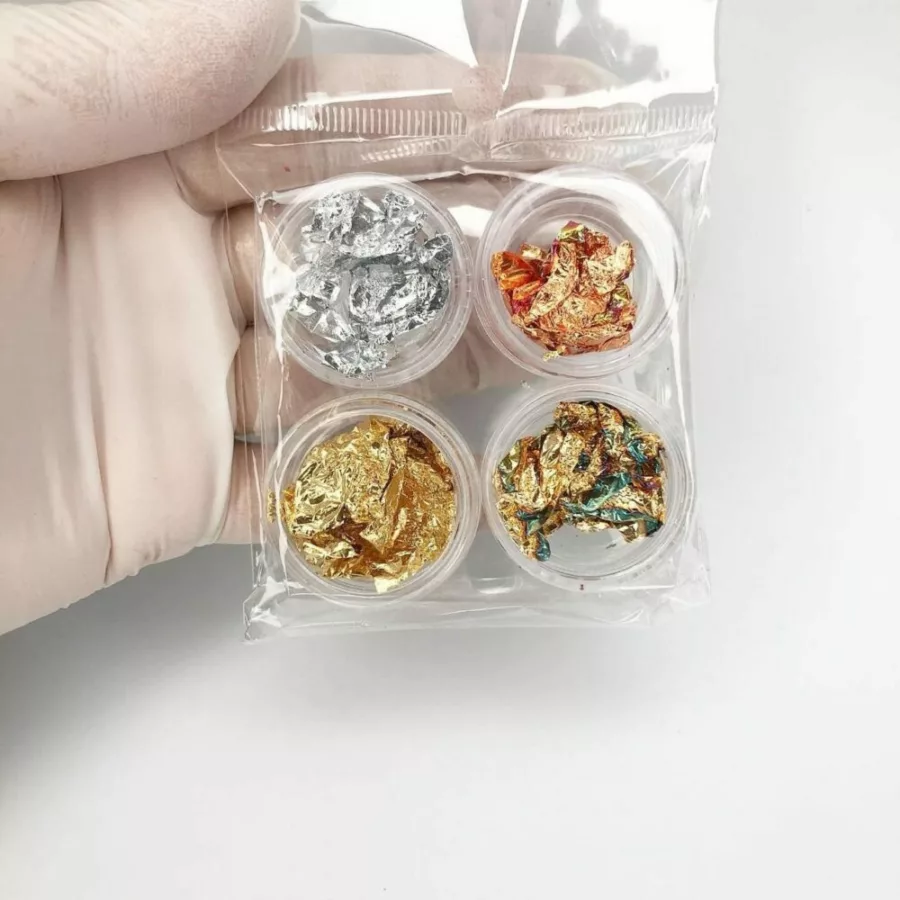 Crushed Metallic Foil Leaves