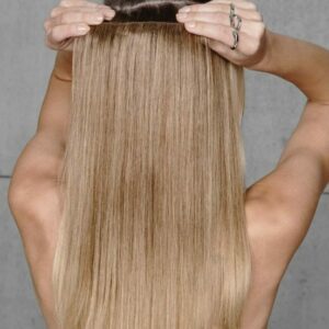 16 Inch Clip in dark blonde hair extensions - Image 2