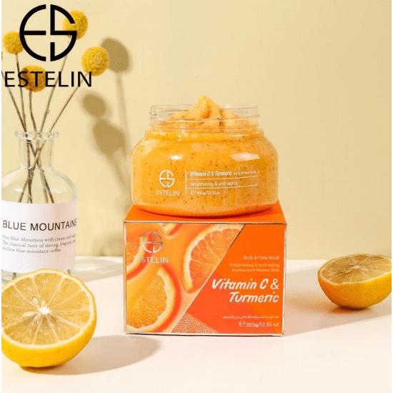 Estelin Vitamin C & Turmeric Body & Face Scrub 350g