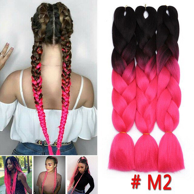Ombre color jumbo braids M2