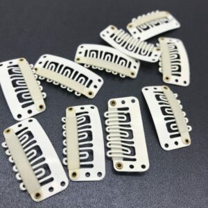 White Hair Extension Clips 10pcs