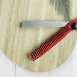 Black & Red Hair Thinning Scissors - Image 2