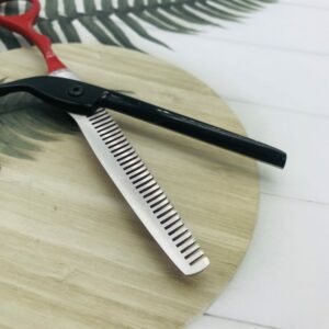 Black & Red Hair Thinning Scissors - Image 3